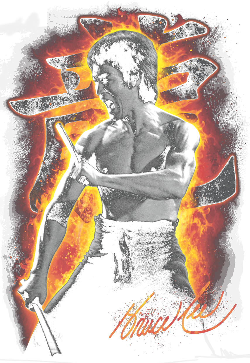 Bruce Lee Dragon Fire Women's T-shirt - Woman (855x1240), Png Download