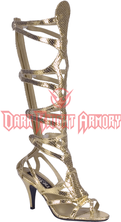 Gold Sandals 3 Inch Heel (735x735), Png Download