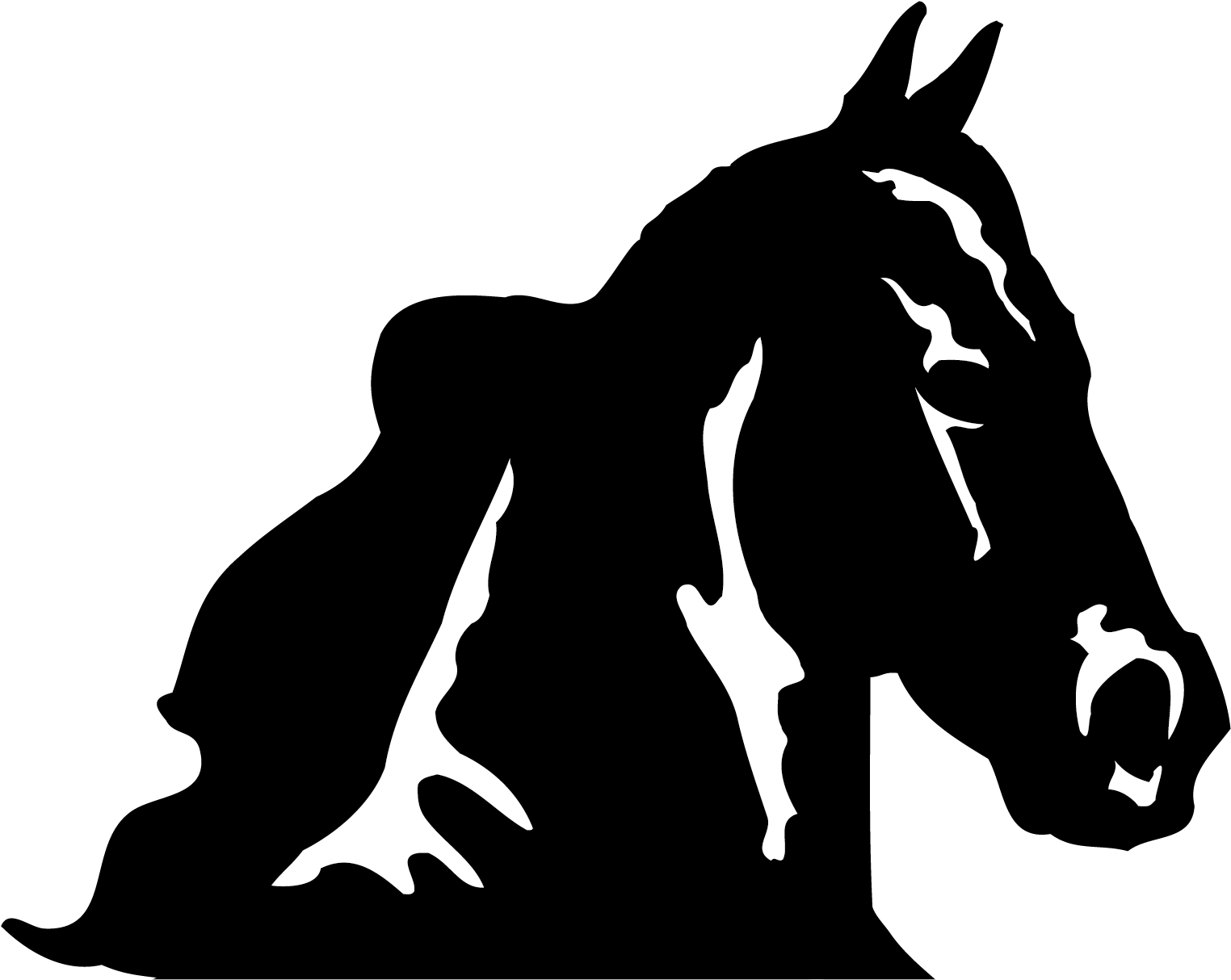 Horse Head Png Clipart - Caras De Caballos En Blanco Y Negro (1673x1268), Png Download