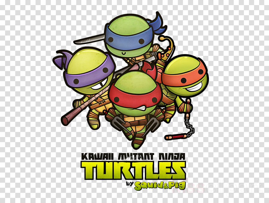 Kawaii Ninja Turtles Clipart Michaelangelo Leonardo - Kawaii Ninja Turtles (900x680), Png Download