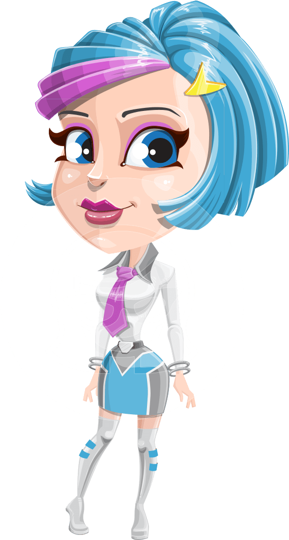 Urania The Energetic Future Girl - Adobe Character Animator (957x1060), Png Download