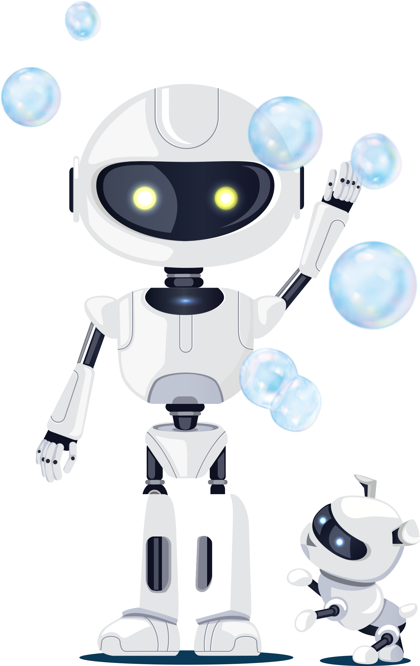 Air Is Blown Through A Soap Film - Robot (2980x2696), Png Download