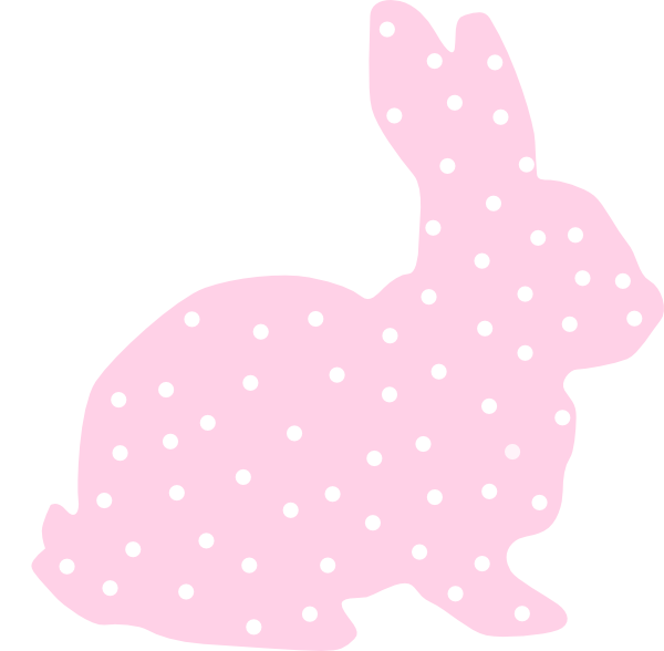 Pink Polka Dot Bunny (600x588), Png Download