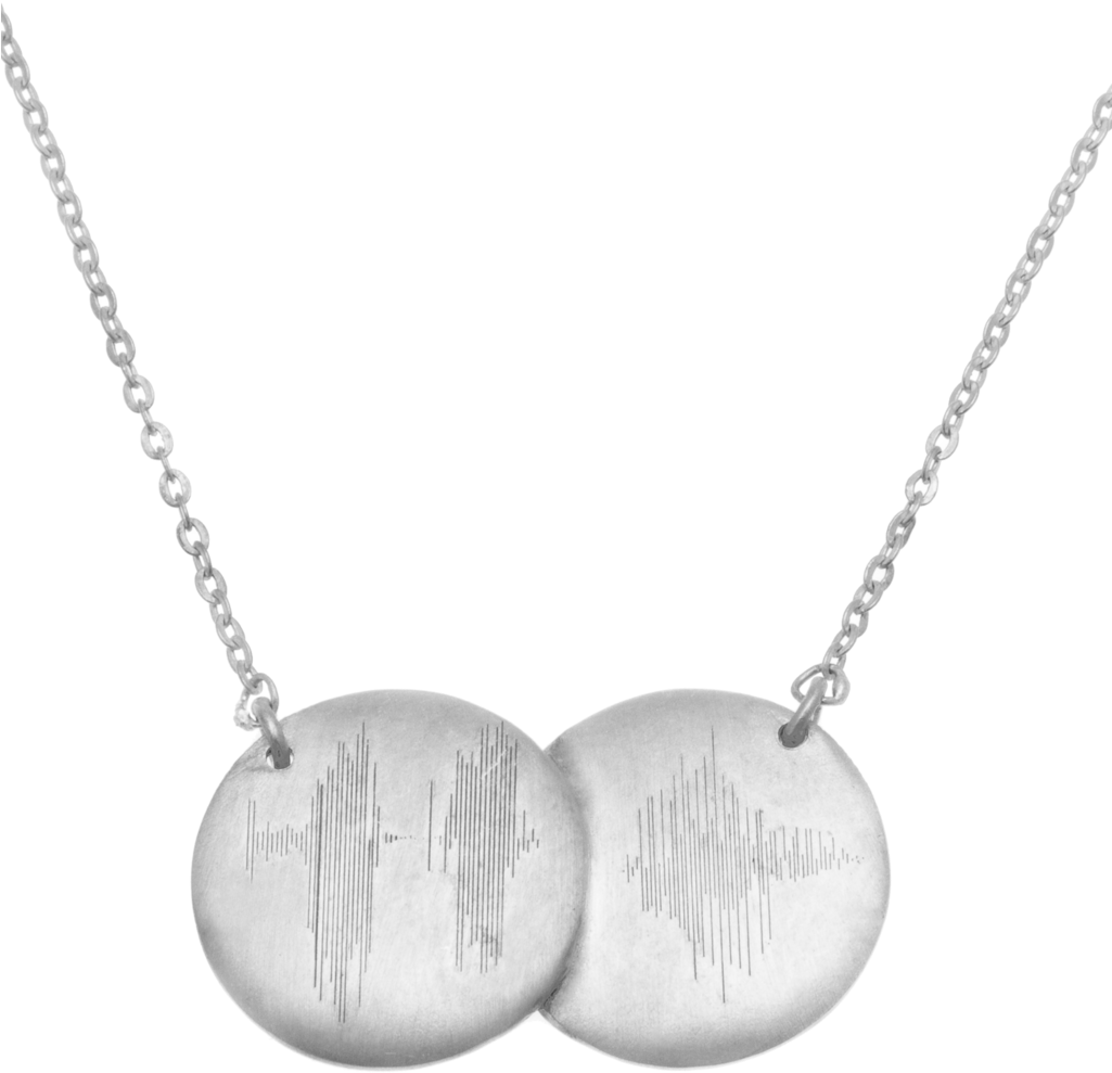 Sterling Silver Soundwaves Disc Necklace - Necklace (1024x1280), Png Download