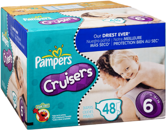 Pampers Cruisers Size 6 Sesame Street Diapers - Pampers Cruisers 3-way Fit Size 6 Diapers 34 Ct Pack (600x600), Png Download