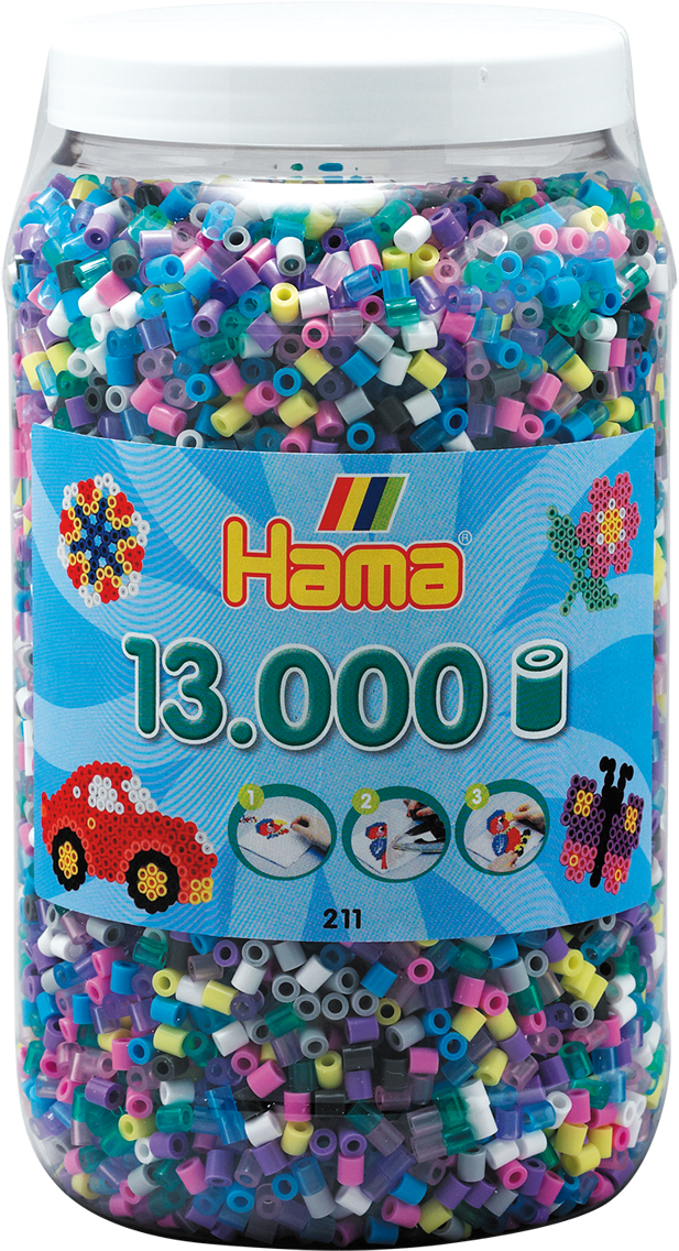 Hama Midi Perler 13000 Stk 69 Farve Mix (688x1181), Png Download