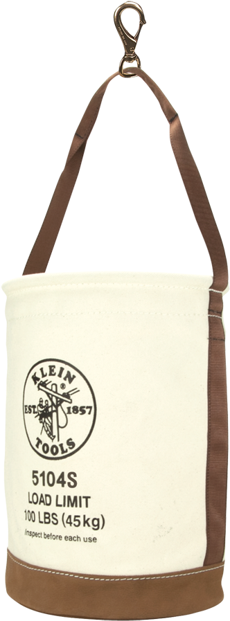 5104s - Klein Tools 5104 1 Canvas Leather-bottom Bucket (1000x1000), Png Download