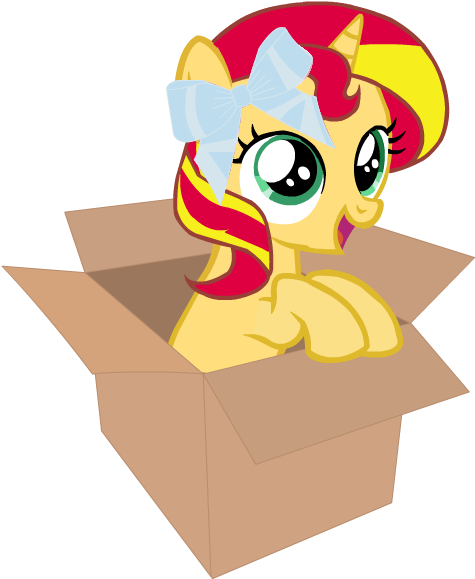Php30, Bow, Box, Cute, Female, Filly, Filly Sunset, - Cartoon (720x720), Png Download
