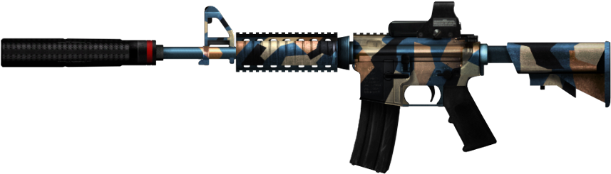 Sea Camo M4a1 Sopmod Core - M4 With Fixed Stock (1024x768), Png Download