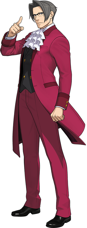 Pw Aa Soj - Miles Edgeworth Spirit Of Justice (354x928), Png Download