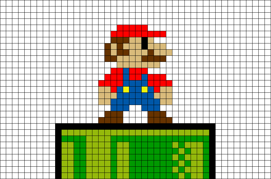 Mario Nes Pixel Art (880x581), Png Download