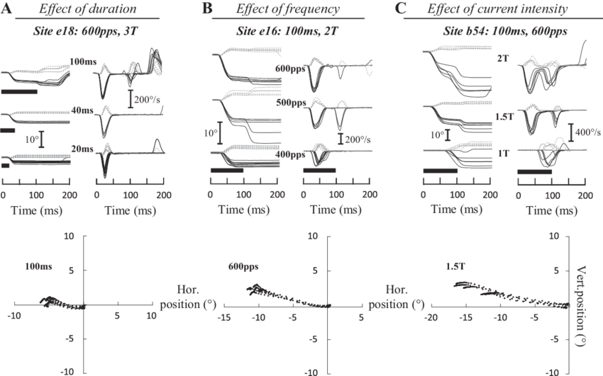 The Time Course Of Eye Position Is Shown After Electrical - Diagram (850x531), Png Download