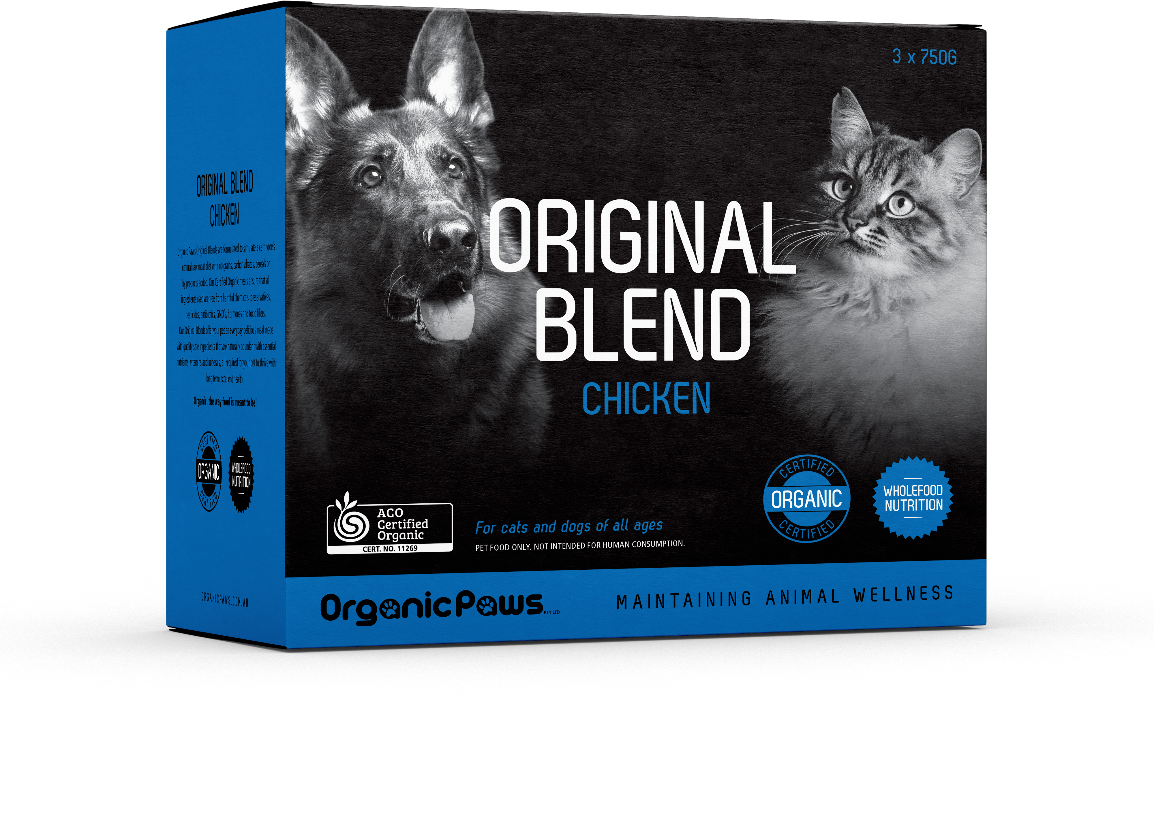 Organic Paws Original Blend - Frozen Raw Cat Food Singapore (4000x4000), Png Download