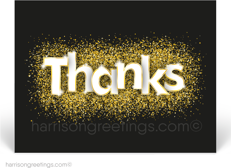 Modern Gold Thank You Client Postcards - Greeting Card (810x648), Png Download