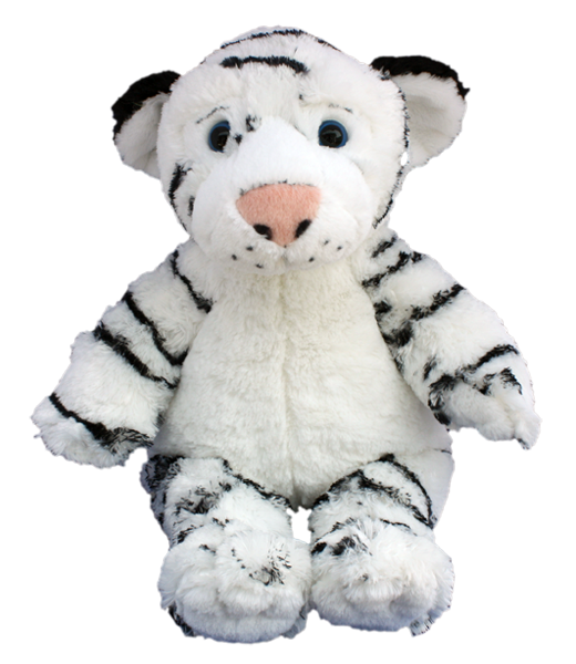 White Tiger - 16" Build Stuff A Teddy Bear White Tiger Deluxe Party (520x600), Png Download