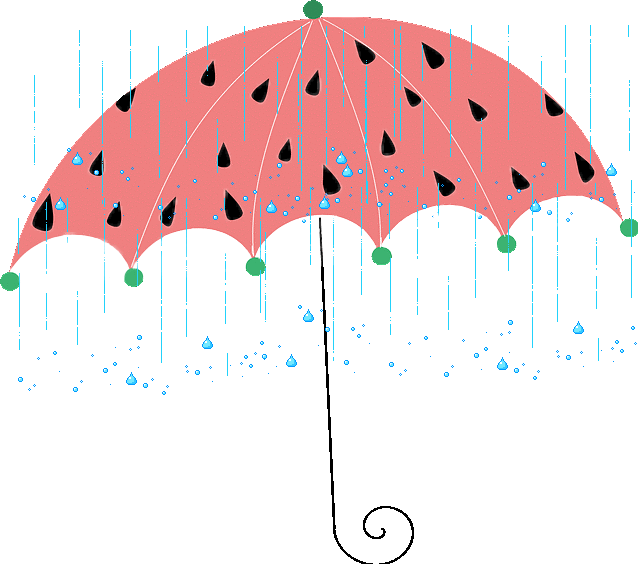 Umbrella Rain Showers Spring Splash Water - Umbrella Clipart Png (638x564), Png Download