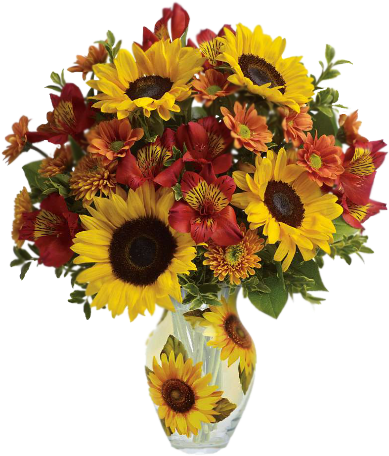 Flores Encontradas En La Web Basket Flower Arrangements, - Bouquet Of Fall Flowers (800x990), Png Download