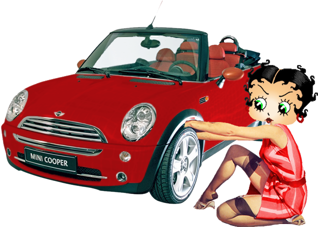 Betty Boop 2004 Mini Cooper Photo Bettyboop2004 Mini - Betty Boop Mini Cooper (675x473), Png Download