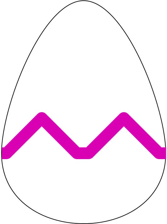 Easter Eggs Clipart Zig Zag - Contorno De Un Huevo (567x720), Png Download