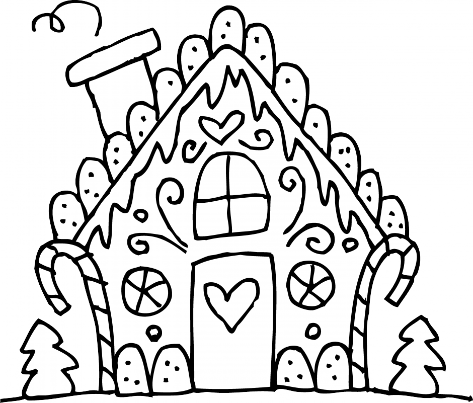 Black And White House Png Photo - Christmas Coloring Pages Cute (940x801), Png Download
