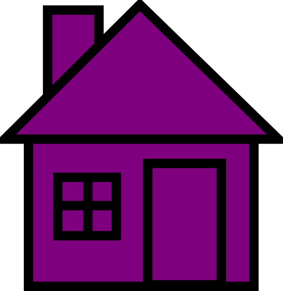 Purplehouse Clip Art At Clker - Purple House Clipart (582x600), Png Download