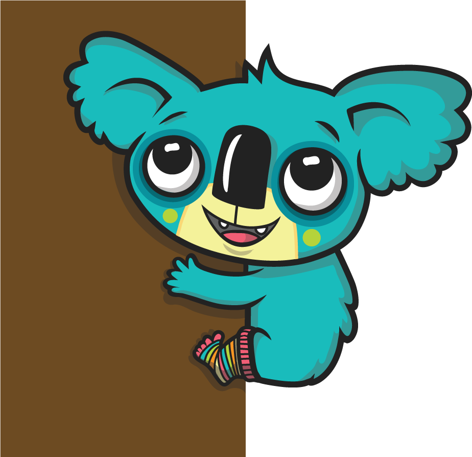 Blue Koala Left - Cartoon (924x894), Png Download
