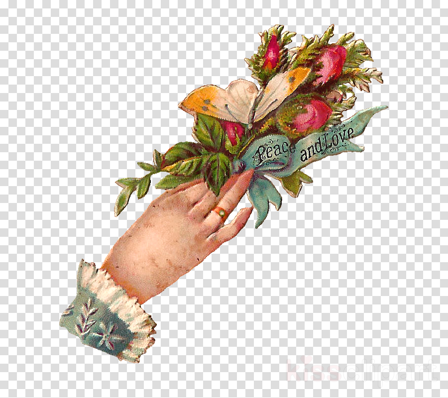 Victorian Hand Holding Flowers Clipart Victorian Era - Simply Daisy 16 Inch X 16 Inch Gingham Check Geometric (900x800), Png Download