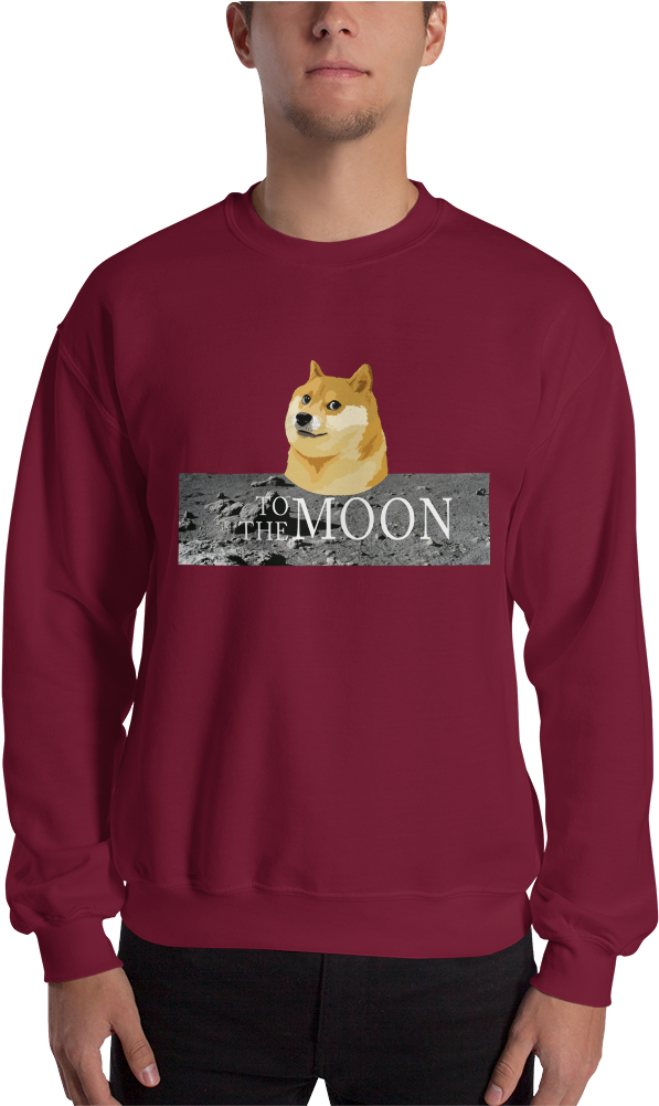 Doge To The Moon Sweatshirt - Sweatshirt (1000x1000), Png Download