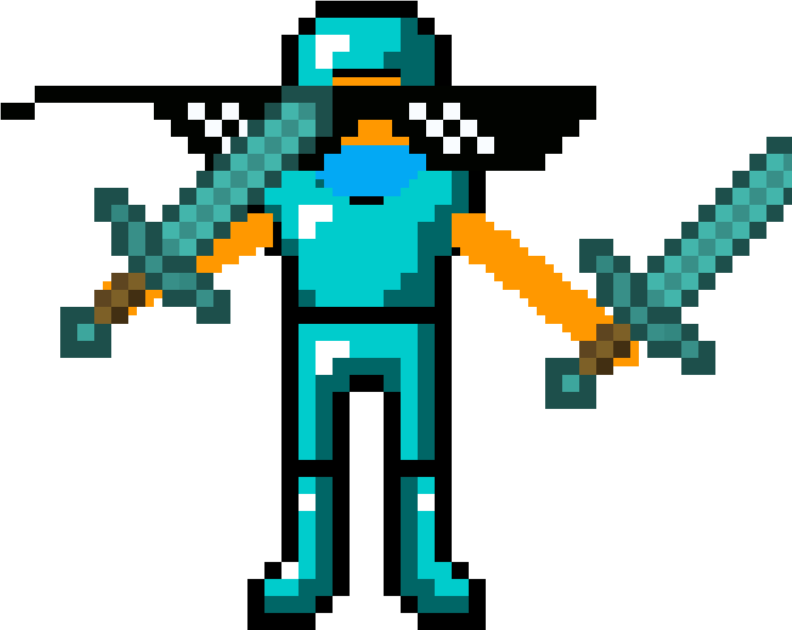 Mlg Man - Minecraft Enderman Head & Diamond Sword Costume (1200x1200), Png Download