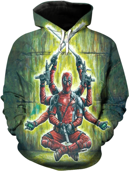 Deadpool 3d Printed Hoodie - Deadpool As God (600x600), Png Download