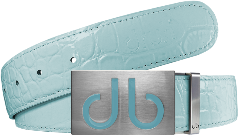 Aqua Crocodile Textured Leather Belt With Buckle - Belt (800x600), Png Download