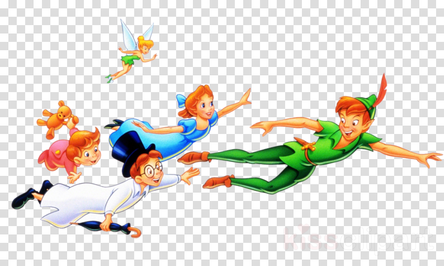 Peter Pan Wendy Michael John Flying Clipart Peter And - Peter Pan E Sua Turma (900x540), Png Download