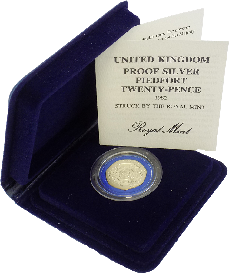Pre Owned 1982 Uk Twenty Pence Silver Proof Piedfort - Coin (900x900), Png Download