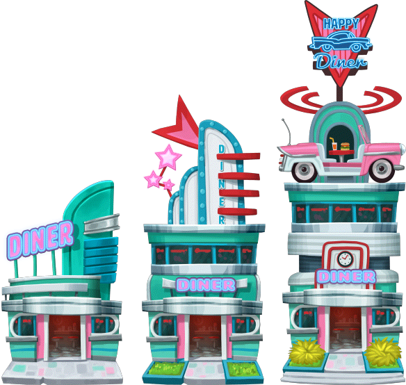 Business American Diner Level 1to3 - Business (584x554), Png Download