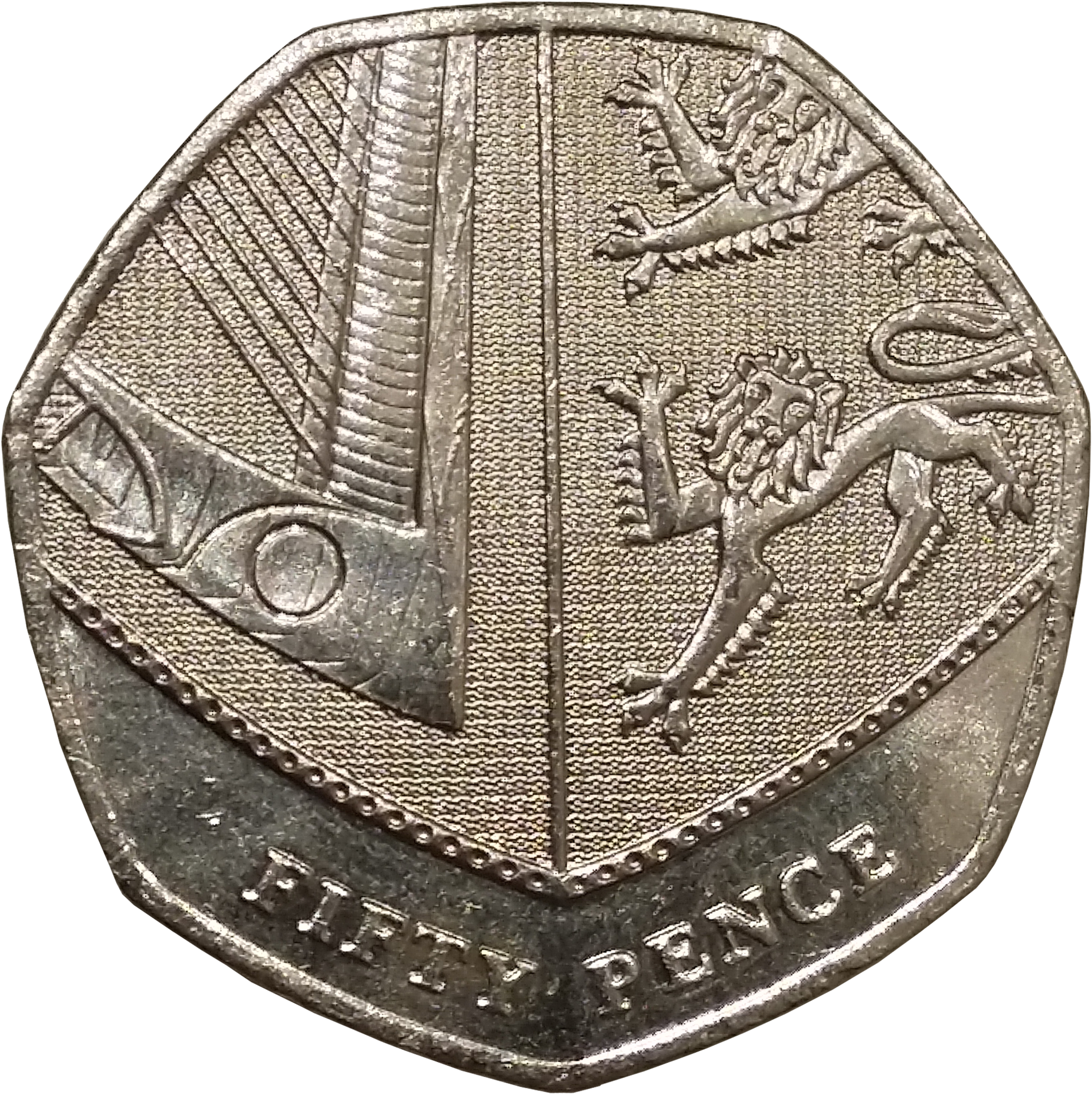 Fichier - 50 Pence - 2015 - Revers - Artifact (1994x1986), Png Download