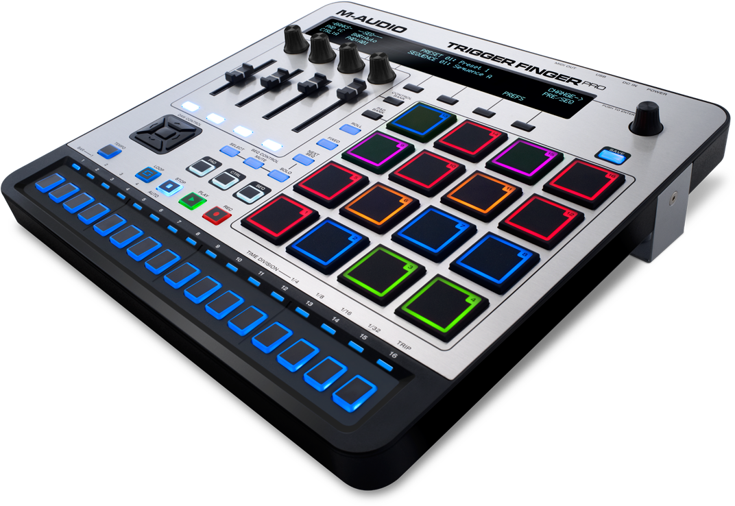 M-audio Launches The Trigger Finger Pro M Audio, Recording - M-audio Trigger Finger Pro Controller W/ Step Sequencer (1200x750), Png Download