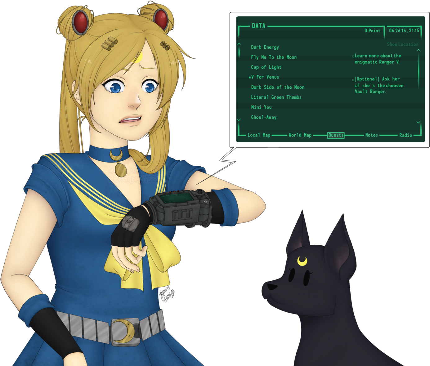 data D-point I - Fallout 4 Sailor Moon (1600x1236), Png Download