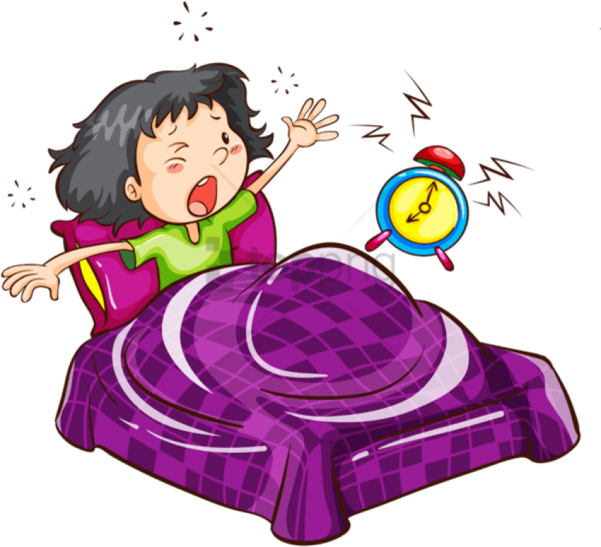 Personnages, Illustration, Individu, Personne, Gens - Cartoon Images Waking Up With Alarm Girls (600x556), Png Download