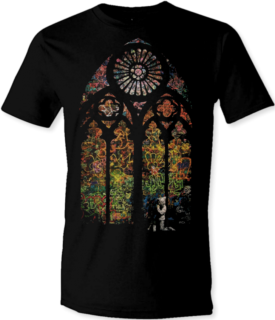 Banksy "stained Glass" T Shirt - Banksy Street Art Canvas Wall Print Poster Decor 32x24 (900x1140), Png Download