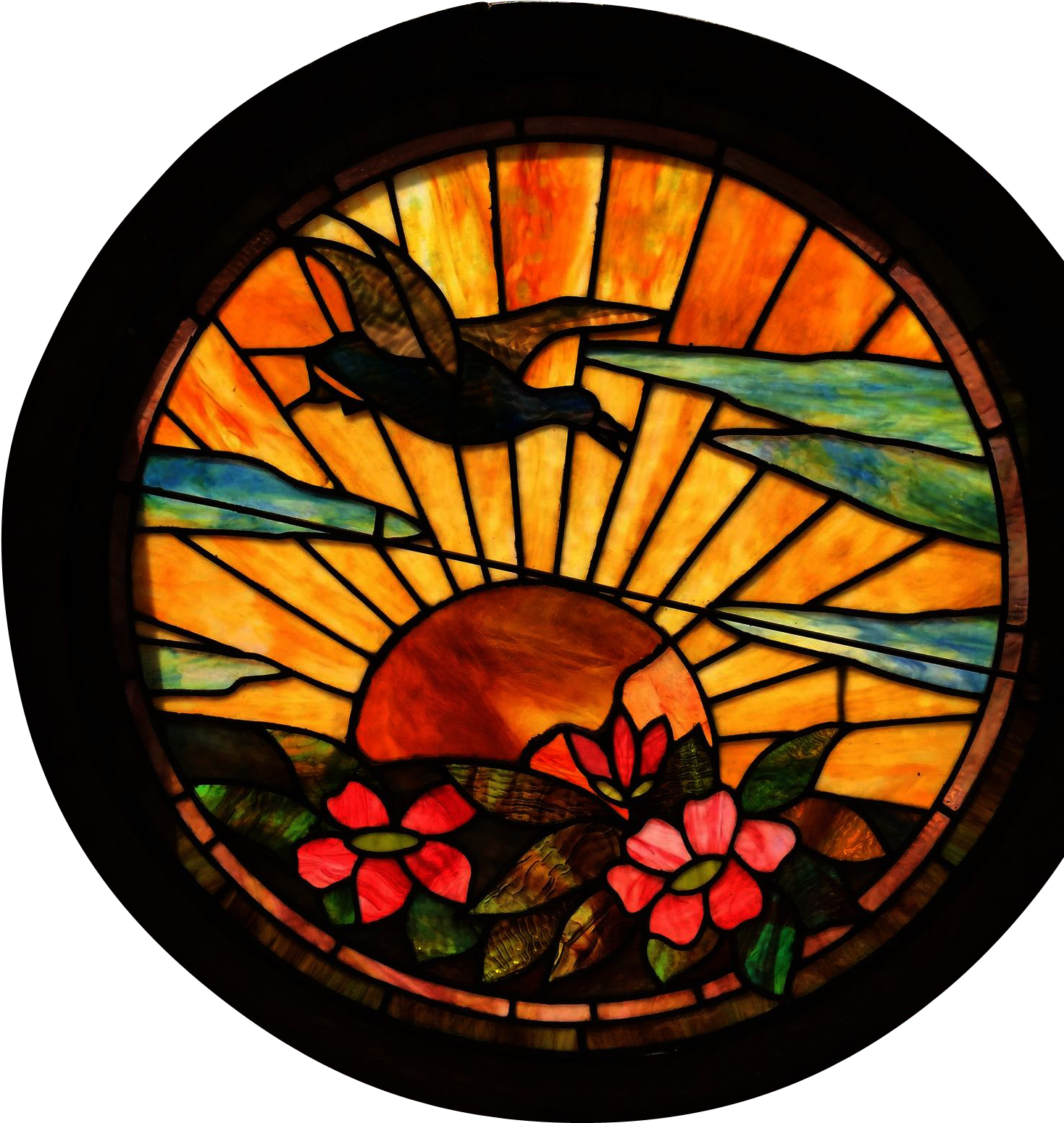Spectacular Colors In This Scenic Stained Glass Window - Stained Glass (1550x1550), Png Download
