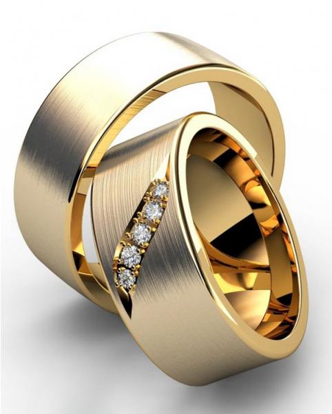 Aliança De Casamento Com Diamantes - Aliança De Casamento Com Diamante (600x600), Png Download