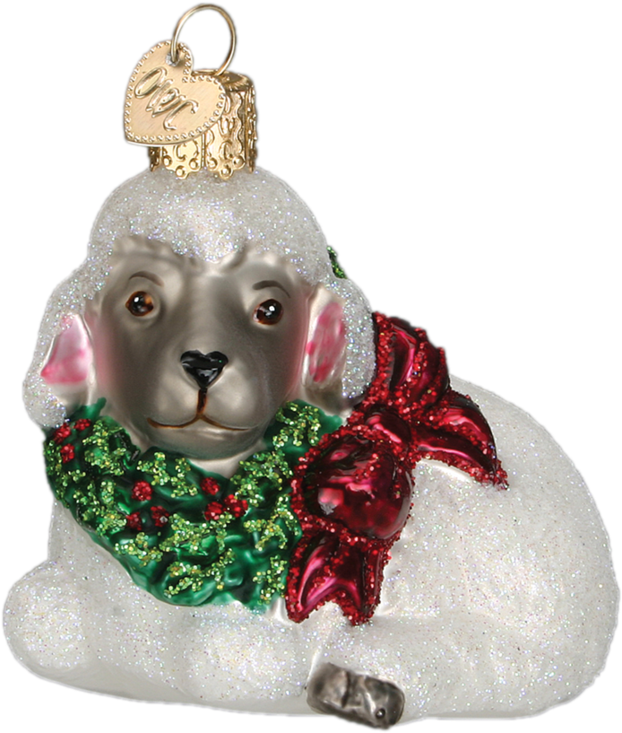 Old World Christmas Little Lamb Glass Ornament - Old World Christmas - Little Lamb Glass Ornament (900x900), Png Download