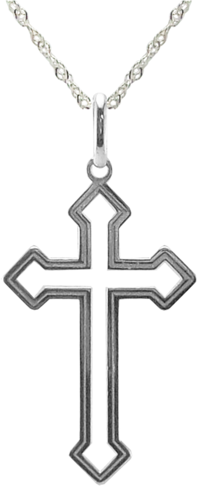 Pingente De Prata Crucifixo Com Pontas - Corrente Crucifixo Desenho (1024x1024), Png Download