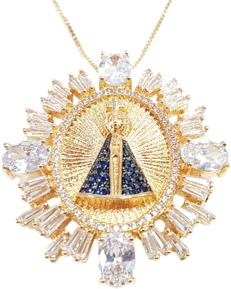 Corrente Feminina Nossa Senhora Aparecida Folheada - Ouro Nossa Senhora Aparecida Corrente (1024x1024), Png Download