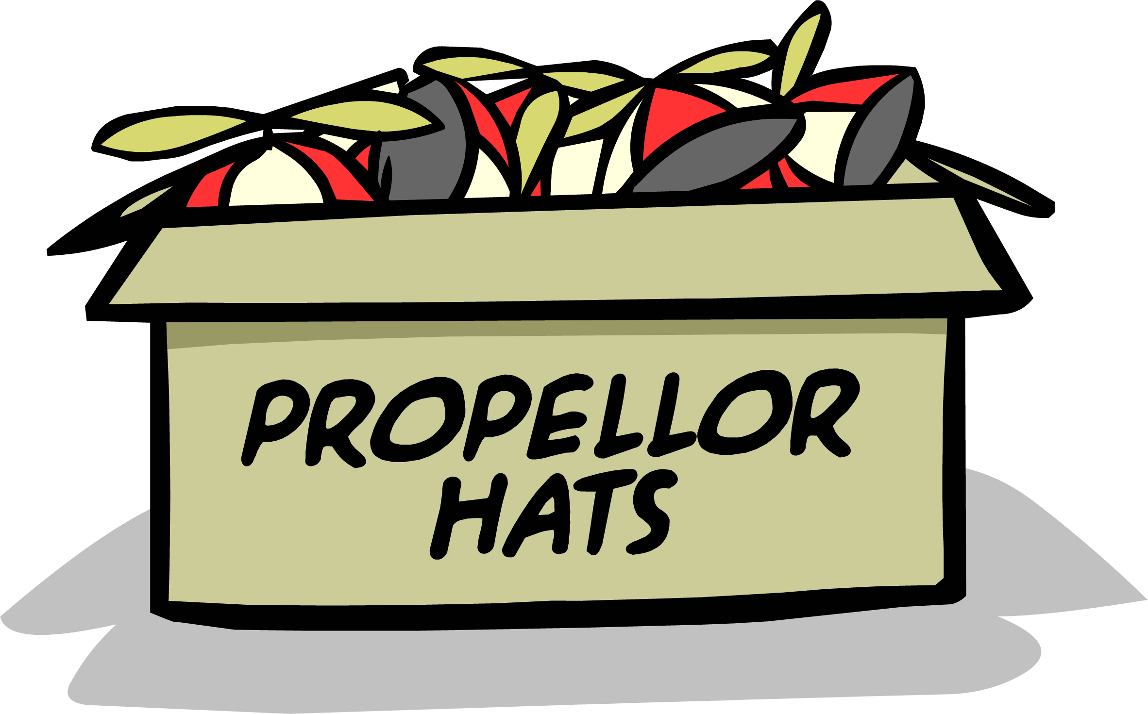 Box Of Propellor Hats - Hat (2364x1471), Png Download
