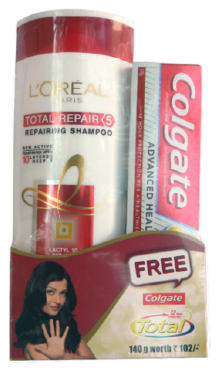 Loreal Paris Total Repair 5 Repairing Shampoo 360ml - Colgate (1200x1200), Png Download
