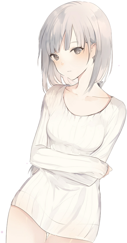 Download Image Result For Girl Hair Png - Cute Anime Girl White Hair PNG  Image with No Background 