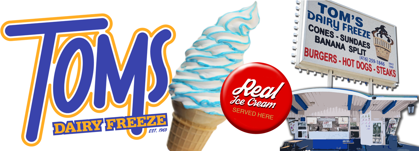 Toms Dairy Freeze Logo - Tom's Dairy Freeze (1600x516), Png Download