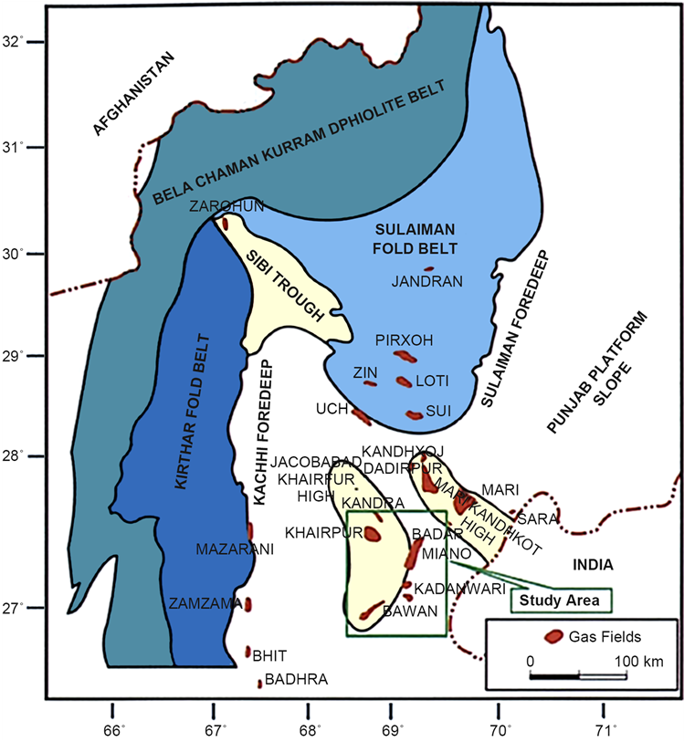 Generalized Regional Tectonic Map With Location Of - Central Indus Basin Pakistan (903x812), Png Download