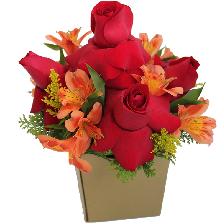 Arranjo De Rosas Vermelhas E Astromélias - Red (800x900), Png Download
